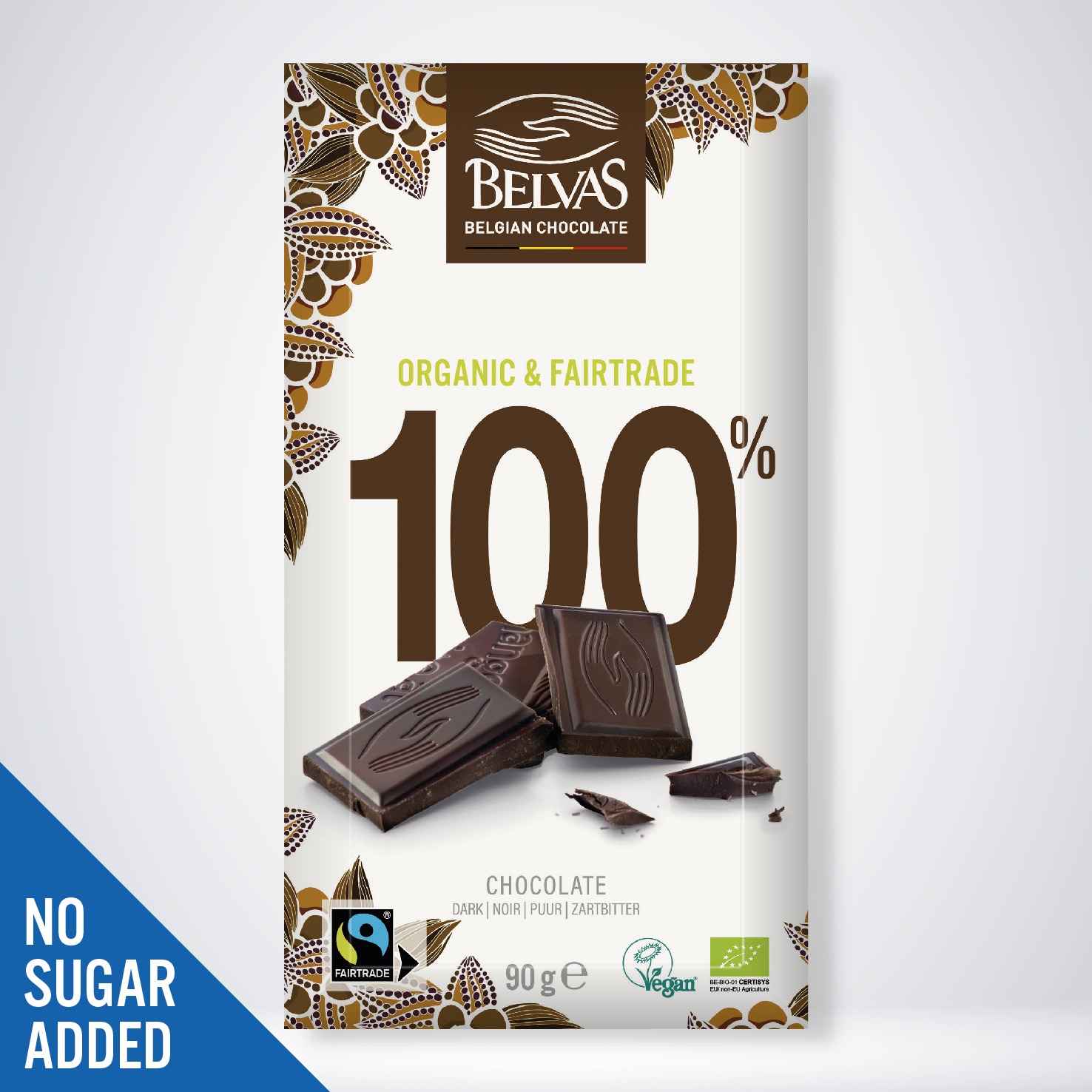 Tablette chocolat noir 100% – Pérou (Piura) – Belvas