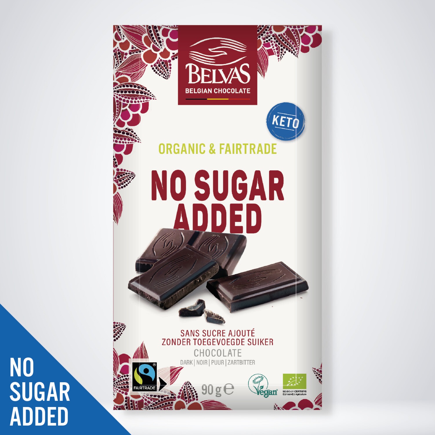 Tablette sans sucre ajouté – Pérou et Saint-Domingue – Belvas